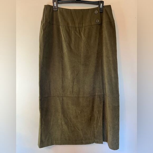 Norton Studio Green Suede like Maxi Skirt - Size 10 - Picture 1 of 11